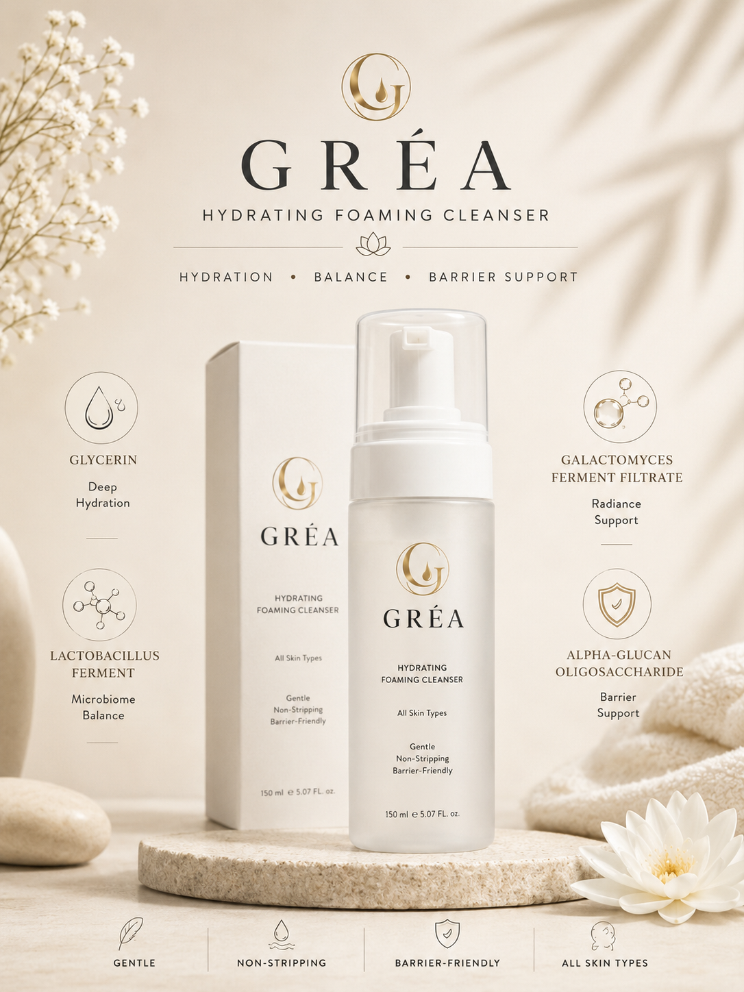 GRÉA™ Hydrating Foaming Cleanser
